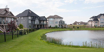 Typical homes found in the Willows Golf Community area of Saskatoon